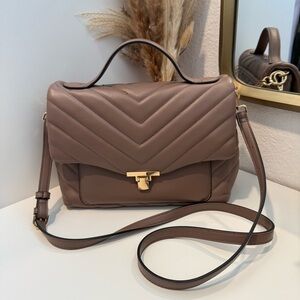 Elegant Brown Quilted Handbag